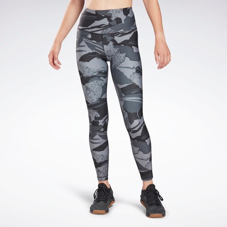 Reebok Workout Ready Printed Leggings Svarta | DBXZT-0695