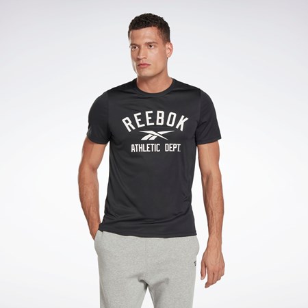 Reebok Workout Ready Tryck T-Shirt Svarta | UZSAM-2318